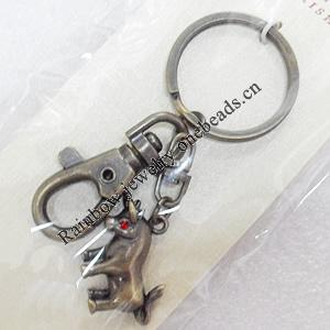 Zinc Alloy keyring Jewelry Chains, width:20mm, Length Approx:7.5cm, Sold by PC