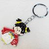 Zinc Alloy keyring Jewelry Chains, Japan girl, width:45mm, Length Approx:10cm, Sold by PC