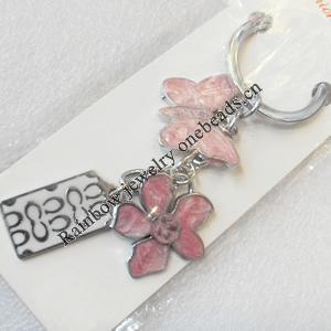 Zinc Alloy keyring Jewelry Chains, width:28mm, Length Approx:10cm, Sold by PC