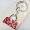 Zinc Alloy keyring Jewelry Chains, Bag, width:35mm, Length Approx:8.5cm, Sold by PC