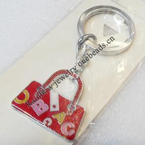 Zinc Alloy keyring Jewelry Chains, Bag, width:35mm, Length Approx:8.5cm, Sold by PC