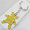 Zinc Alloy keyring Jewelry Chains, Bear, width:43mm, Length Approx:10cm, Sold by PC