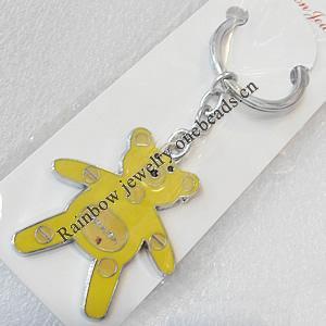 Zinc Alloy keyring Jewelry Chains, Bear, width:43mm, Length Approx:10cm, Sold by PC