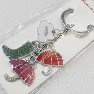 Zinc Alloy keyring Jewelry Chains, width:25mm, Length Approx:10cm, Sold by PC