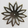 Iron Jewelry Finding Beads Lead-free, Flower 42mm Hole:2mm, Sold by Bag