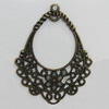 Iron Jewelry Finding Pendants Lead-free, 42x32mm Hole:2mm, Sold by Bag