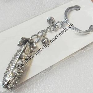 Zinc Alloy keyring Jewelry Chains, width:13mm, Length Approx:12cm, Sold by PC