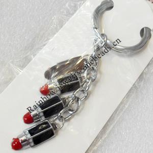 Zinc Alloy keyring Jewelry Chains, width:10mm, Length Approx:10.5cm, Sold by PC