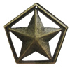 Iron Jewelry Finding Pendants Lead-free, Star 38x40mm Hole:0.5mm, Sold by Bag