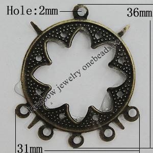 Iron Jewelry Finding Connectors Lead-free, 36x31mm Hole:2mm, Sold by Bag