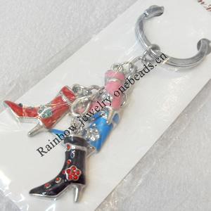 Zinc Alloy keyring Jewelry Chains, width:18mm, Length Approx:10cm, Sold by PC