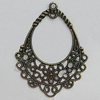 Iron Jewelry Finding Pendants Lead-free, 42x32mm Hole:2mm, Sold by Bag