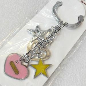 Zinc Alloy keyring Jewelry Chains, width:25mm, Length Approx:10cm, Sold by PC