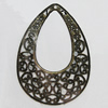 Iron Jewelry Finding Pendants Lead-free, Teardrop 54x38mm Hole:1mm, Sold by Bag