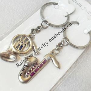 Zinc Alloy keyring Jewelry Chains, width:20mm, Length Approx:8.5cm, Sold by Pair