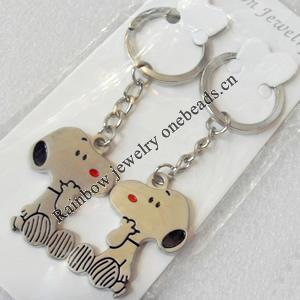 Zinc Alloy keyring Jewelry Chains, width:26mm, Length Approx:9cm, Sold by Pair