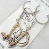 Zinc Alloy keyring Jewelry Chains, width:15mm, Length Approx:10cm, Sold by Pair