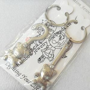 Zinc Alloy keyring Jewelry Chains, width:21mm, Length Approx:9cm, Sold by Pair
