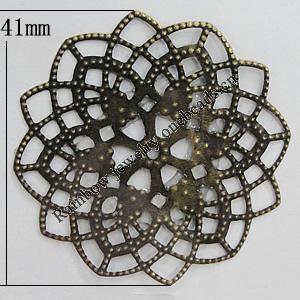 Iron Jewelry Finding Beads Lead-free, Flower 41mm, Sold by Bag