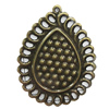Iron Jewelry Finding Pendants Lead-free, Teardrop 58x45mm Hole:2.5mm, Sold by Bag