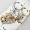 Zinc Alloy keyring Jewelry Chains, width:55mm, Length Approx:9.5cm, Sold by Pair