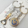 Zinc Alloy keyring Jewelry Chains, width:26mm, Length Approx:9.5cm, Sold by Pair