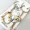 Zinc Alloy keyring Jewelry Chains, width:35mm, Length Approx:9.5cm, Sold by Pair
