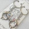 Zinc Alloy keyring Jewelry Chains, width:25mm, Length Approx:8.5cm, Sold by Pair