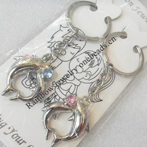 Zinc Alloy keyring Jewelry Chains, width:25mm, Length Approx:8.5cm, Sold by Pair