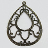 Iron Jewelry Finding Pendants Lead-free, Teardrop 61x48mm Hole:2mm, Sold by Bag