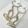 Zinc Alloy keyring Jewelry Chains, width:25mm, Length Approx:9cm, Sold by Pair
