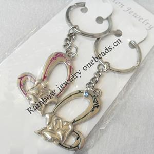 Zinc Alloy keyring Jewelry Chains, width:25mm, Length Approx:9cm, Sold by Pair