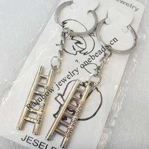 Zinc Alloy keyring Jewelry Chains, width:12mm, Length Approx:9.5cm, Sold by Pair