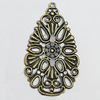 Iron Jewelry Finding Pendants Lead-free, Teardrop 37x22mm Hole:1.5mm, Sold by Bag