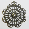 Iron Jewelry Finding Pendants Lead-free, Flower 41x36mm Hole:2mm, Sold by Bag