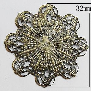 Iron Jewelry Finding Connectors Lead-free, Flower 32mm, Sold by Bag