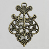 Iron Jewelry Finding Pendants Lead-free, Flower 41x28mm, Sold by Bag