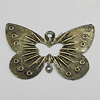 Iron Jewelry Finding Connectors Lead-free, Butterfly 31x20mm Hole:1mm, Sold by Bag