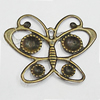 Iron Jewelry Finding Connectors Lead-free, Butterfly 33x26mm, Sold by Bag