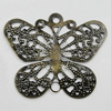 Iron Jewelry Finding Connectors Lead-free, Butterfly 38x31mm Hole:3mm, Sold by Bag