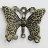 Iron Jewelry Finding Connectors Lead-free, Butterfly 28x34mm Hole:3mm, Sold by Bag