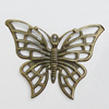 Iron Jewelry Finding Connectors Lead-free, Butterfly 45x35mm, Sold by Bag