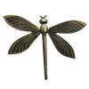 Iron Jewelry Finding Pendant Lead-free, Dragonfly 63x49mm Hole:1mm, Sold by Bag