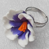 Fimo Rings, Flower 27mm, Sold by Group