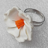 Fimo Rings, Flower 27mm, Sold by Group