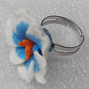 Fimo Rings, Flower 27mm, Sold by Group