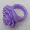 Resin Rings, Flower 29mm, Sold by Group