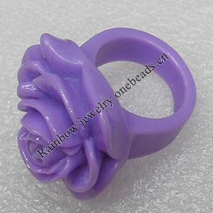 Resin Rings, Flower 29mm, Sold by Group