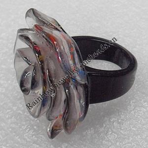 Resin Rings, Flower 34mm, Sold by Group