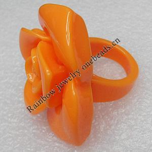 Resin Rings, Flower 45mm, Sold by Group